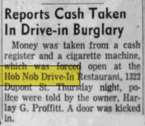 Hob Nob Drive-In - Oct 13 1961 Article (newer photo)